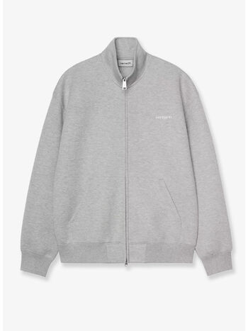 FELPA ALDA ZIP, 00DXX GREY HEATHER/WHITE, small