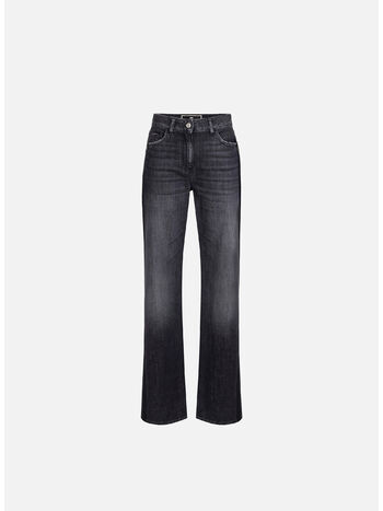 JEANS CON BANDE IN RASO, 102 BLACK DENIM, small