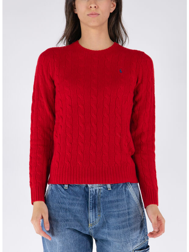 MAGLIONE TRECCIA, NEW RED, large