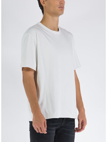 T-SHIRT CON LOGO POSTERIORE, 02 BIANCO, small