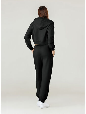 FELPA FULL ZIP CROP, NERO, small