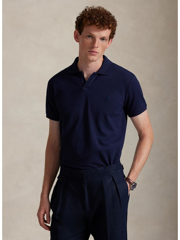 POLO IN PIQU&Eacute; STRETCH CUSTOM, REFINED NAVY/C7587, medium