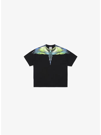 T-SHIRT ICON WINGS BASIC, 1050 BLACK LIGHT GREEN, small
