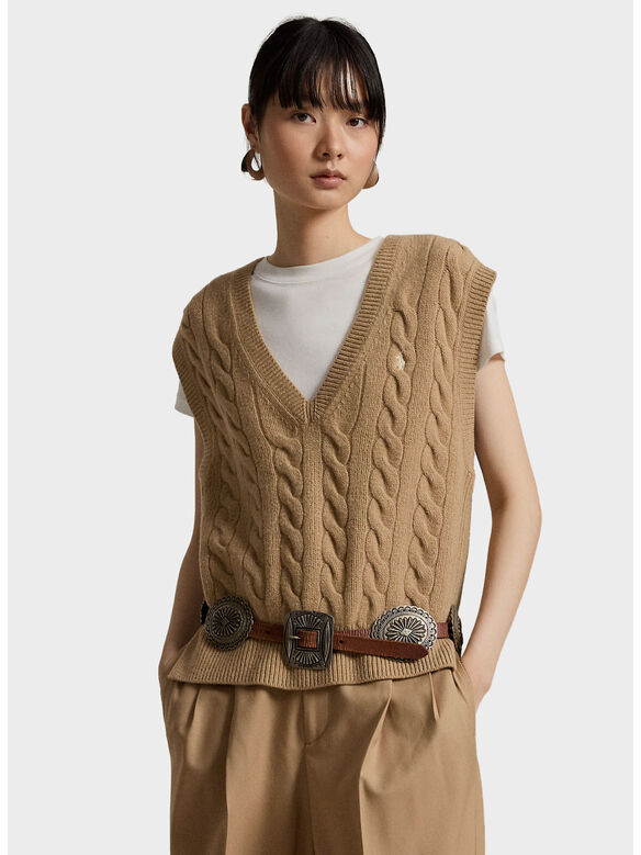 PULLOVER SMANICATO, COLLECTION CAMEL  MELANGE, medium