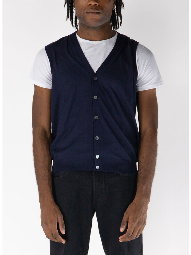 GILET IN MAGLIA, 880 INDACO, large