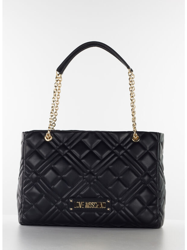 BORSA TOTE TRAPUNTATA, 000 NERO, large