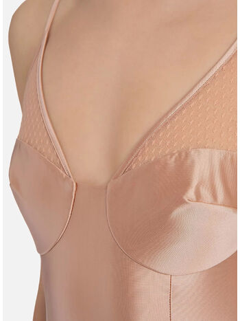 BODY IN LYCRA E TULLE, 181  CARNE, small