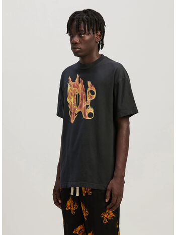 T-SHIRT BURNING MONOGRAM, 1076 BLACK GOLD, small