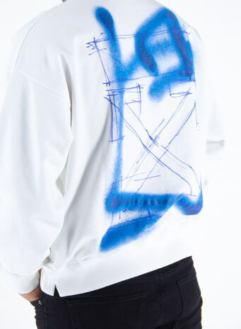 FELPA SPRAY MARKER SKATE CREWNECK, 0145WHITEBLUE, small