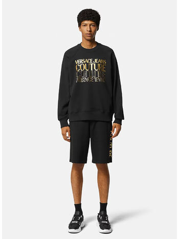 SHORTS SPORTIVI CON LOGO, G89 BLACK/GOLD, small