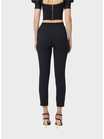 PANTALONE IN DOPPIO CRÊPE, 110 NERO, small