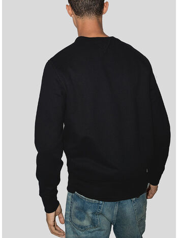 FELPA GIROCOLLO CON LOGO RICAMATO, POLO BLACK, small