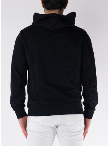 FELPA HOODIE CON LOGO STAMPATO, NERO, small