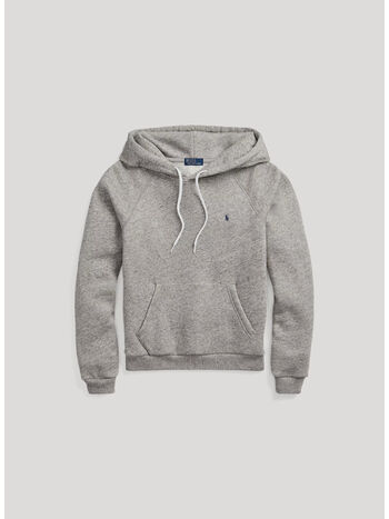 FELPA HOODIE CON LOGO, 004 DARK VINTAGE HEATHER, small