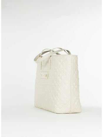 BORSA SHOPPER TRAPUNTATA CON LETTERING LOGO, 110, small