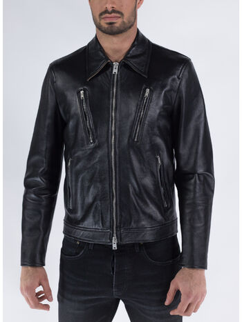 GIACCA IN PELLE, 99 BLACK, small
