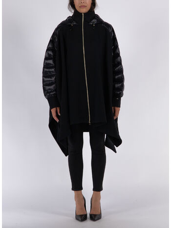 MANTELLA CON MANICHE IMBOTTITE, 9300 NERO, small