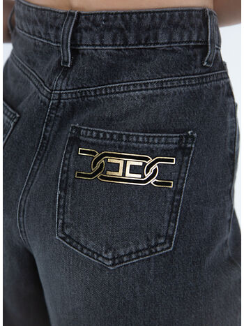 JEANS PALAZZO CON RICAMO IN VELLUTO, , small