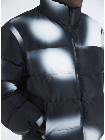 GIUBBOTTO EX-RAY AOP BLUR NYLON PUFFER, 0110 WHITE BLACK, small