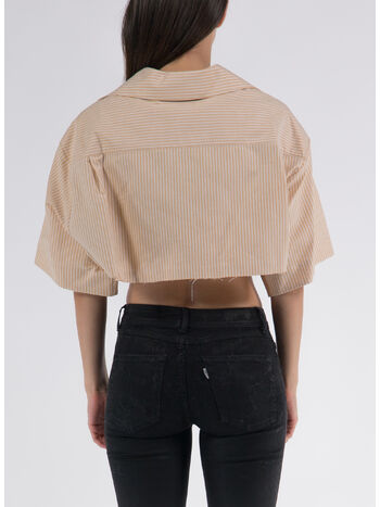 CAMICIA CROPPED BOWLING SHIRT S/S, 1876 YELLOW GOLD, small