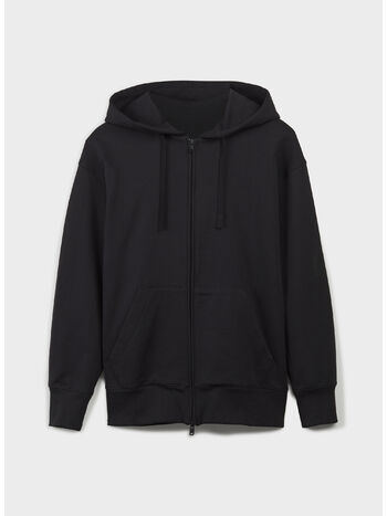 FELPA FRENCH TERRY ZIP HOODIE, BLACK, small