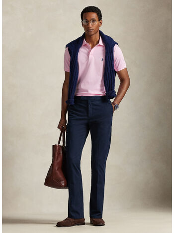 POLO IN PIQU&Eacute; STRETCH CUSTOM, CARMEL PINK/C7532, small