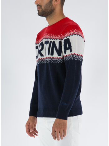 MAGLIONE HERON CORTINA ZIG STRIPE, 00180C NAVY RED, small