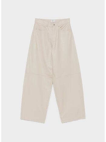 PANTALONE IN PELLE BETHANY, C0006 IVORY, small