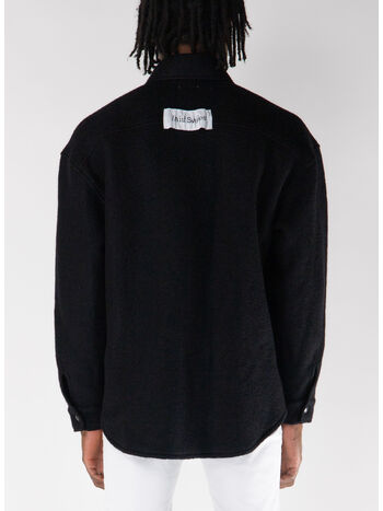 GIACCA A CAMICIA CON TASCA FRONTALE, C0020 BLACK, small