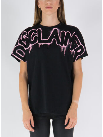 T-SHIRT CON STAMPA, NERO-STAMPA ROSA, small