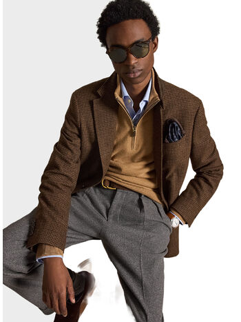 MAGLIONE MEZZA ZIP, CROUTON TAN HEATHER, small