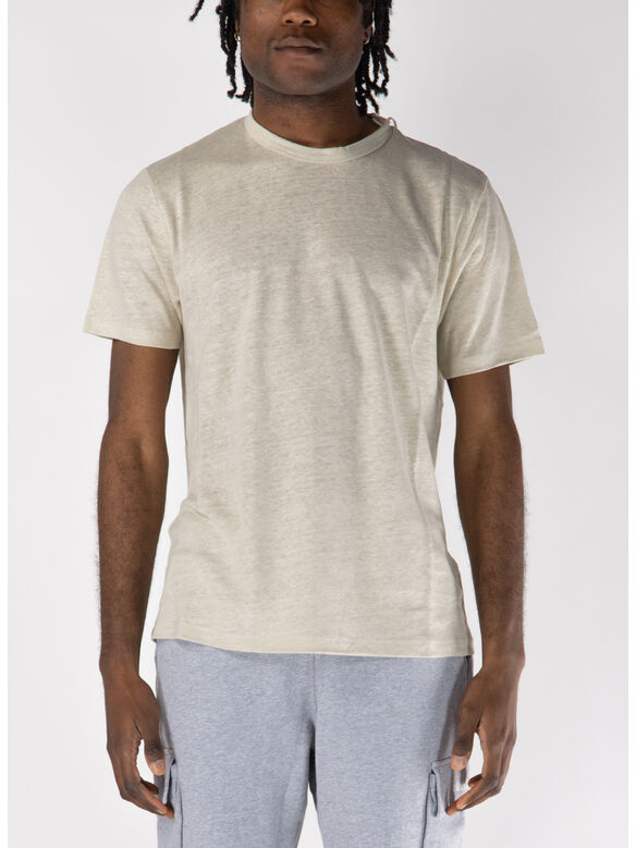 T-SHIRT A MANICA CORTA ECSTASEA IN JERSEY LINO, 00121H 10H GRAIN, medium