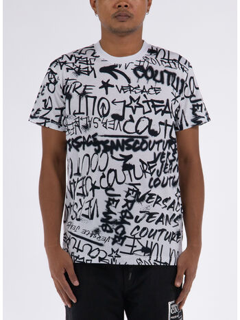 T-SHIRT PRINT ALL OVER GRAFFITI, 003 WHITE, small