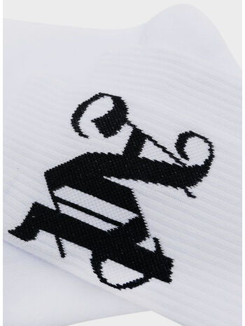 CALZINI LOGO MONOGRAM, 0110 WHITE BLACK, small