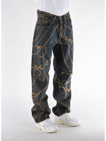 JEANS DESTROYED CHAIN BATTER, GLD GOLD, small