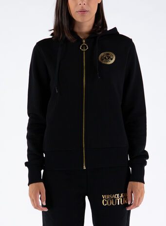 FELPA CON ZIP E CAPPUCCIO, G89, small
