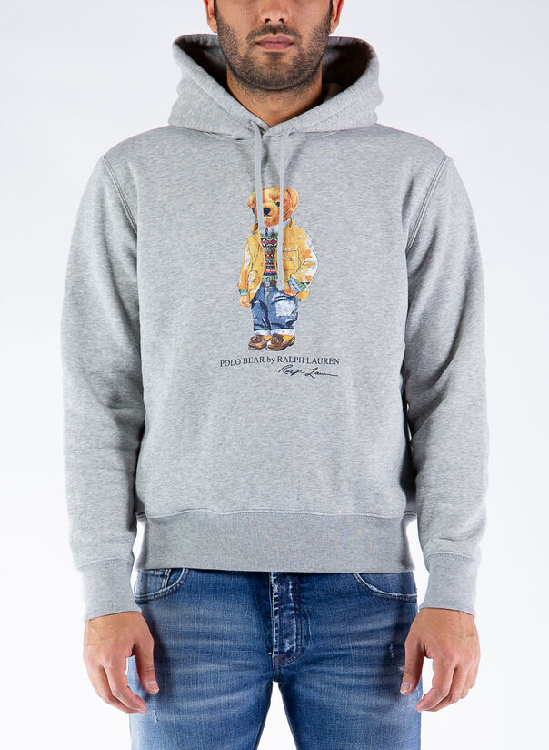 POLO RALPH LAUREN FELPA POLO BEAR CON CAPPUCCIO Grigio Uomo