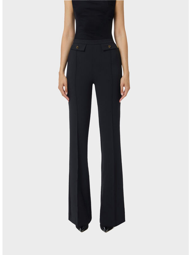 PANTALONE IN DOPPIO CRÊPE, 110 NERO, large