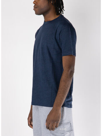 T-SHIRT A MANICA CORTA ECSTASEA IN JERSEY LINO, 00151H 61 BLUE NAVY, small