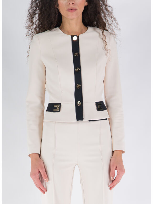 GIACCA IN CREPE DOPPIO STRETCH, E84 BURRONERO, medium