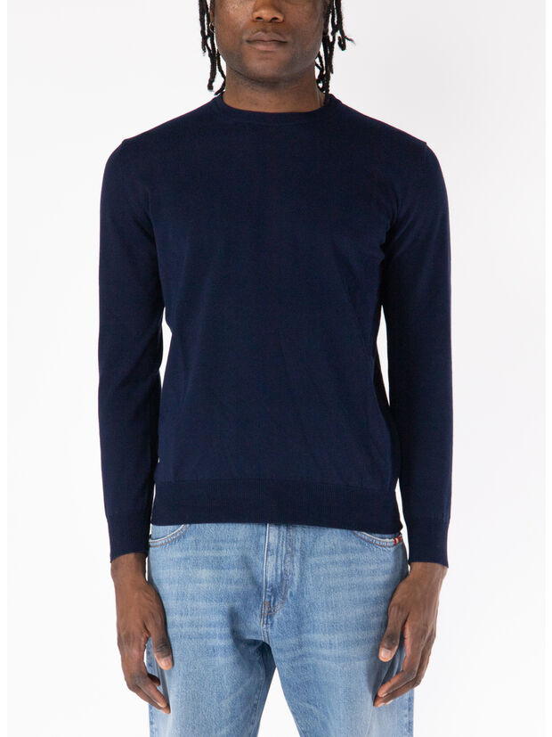 MAGLIONE GIROCOLLO RASATO, 38 BLU, large