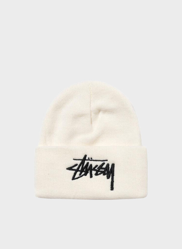 STUSSY CAPPELLO BIG STOCK CUFF BEANIE Bianco Uomo | Selecteur
