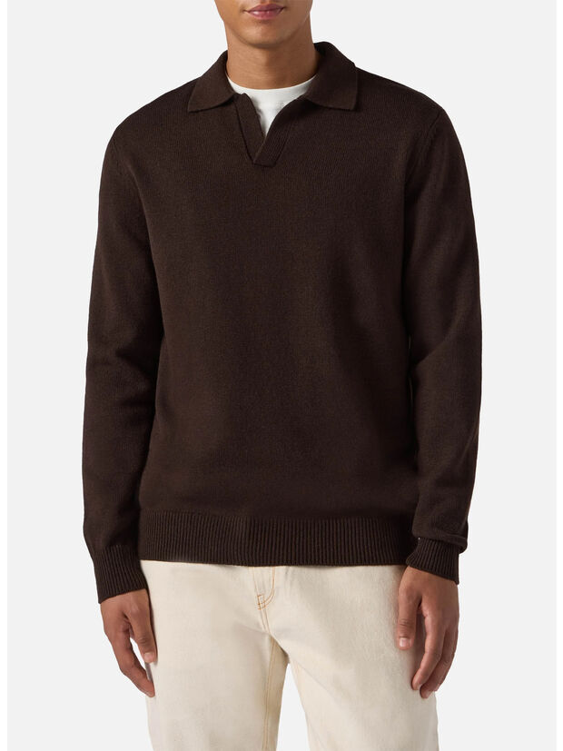 MC2COV0009M MAGLIONE COVENT WOOL, 00029I 18HDARKBROWN, large
