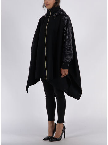 MANTELLA CON MANICHE IMBOTTITE, 9300 NERO, small