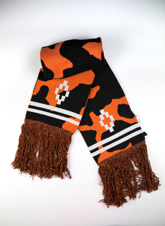 SCIARPA CROSS CAMOU SCARF, BLACK/ORANGE, medium