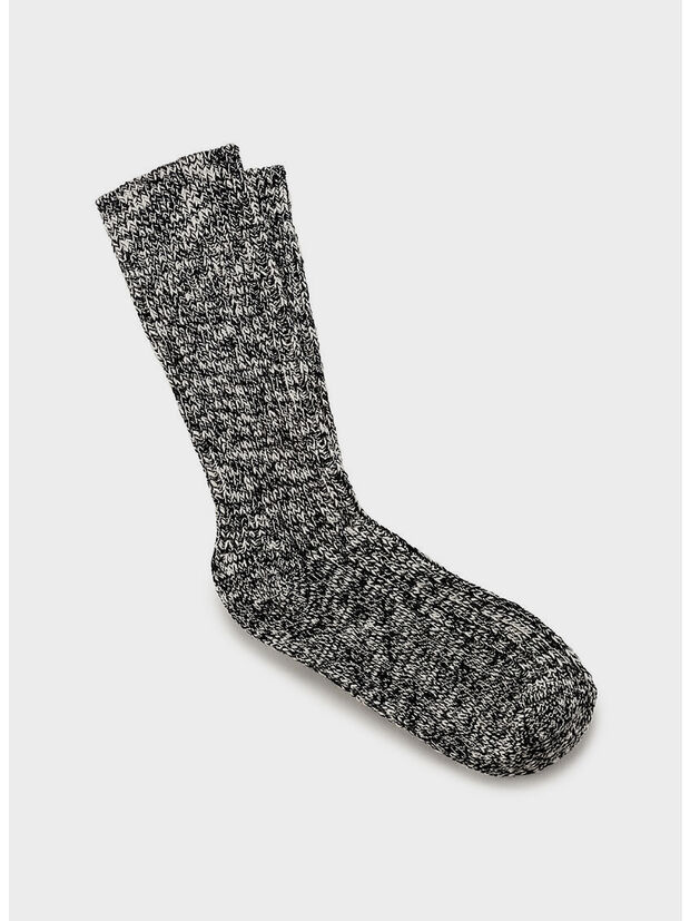 CALZINI COTTON SLUB, BLACK/GRAY, large