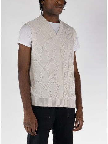 MAGLIONE MULTI TEXTURE, CREAM, small