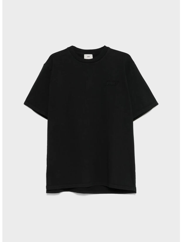 T-SHIRT LOGO TONO SU TONO UNISEX, 12OK HEAVY CO BLACK, large