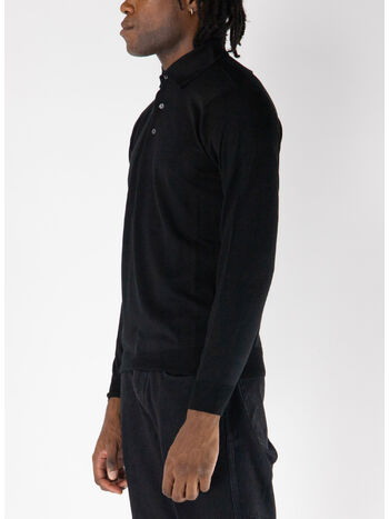 POLO A MANICHE LUNGHE, 990 NERO, small