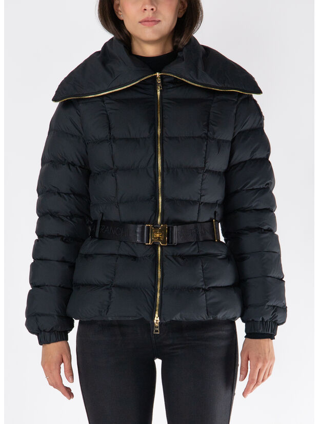 PIUMINO CORTO CON AMPIO COLLO, 110 NERO, large